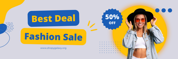 Blue and Yellow Modern Best Deal Fashion Sale Email Header