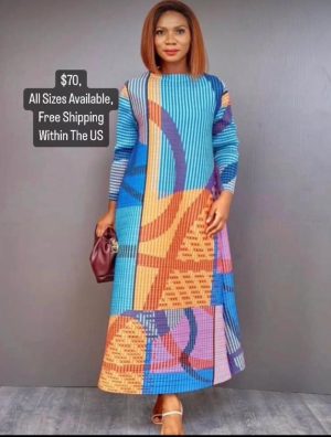 Multi-Colour Longsleeved Design Gown