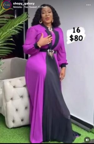 Purple & Black Design Gown