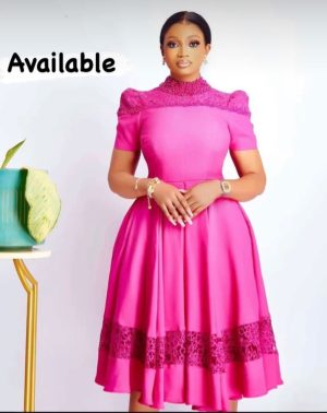 Beaded Neck Gown, Available in Pink & Brown