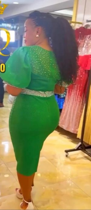 Green Gown With Shinny Beads