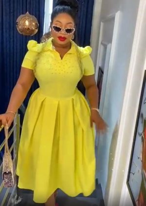 Yellow Short Sleeved Gown