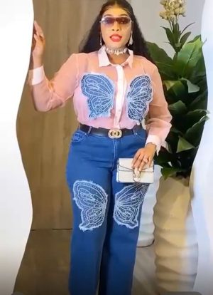 Butterfly Design Outfit Top & Trousers