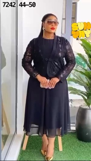Dark Blue Overall Longsleeved Dress