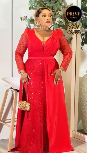 Red Brittle Overall Longsleeved Dress